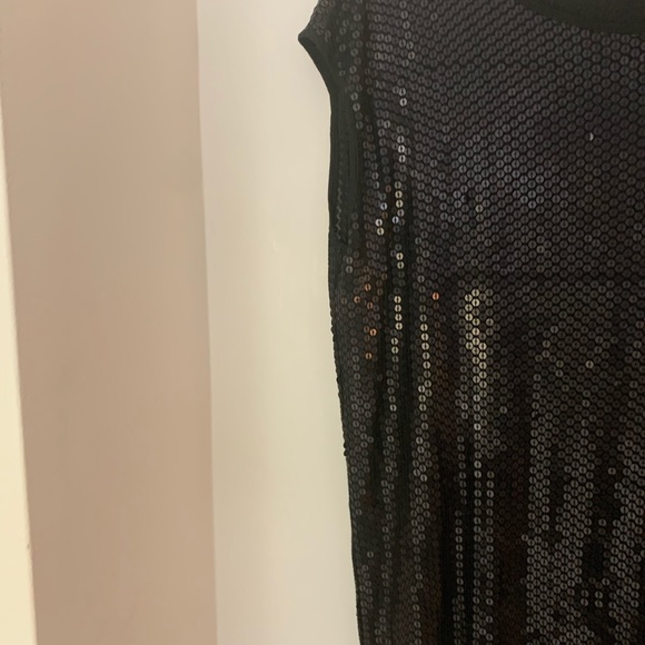 BCBG MAXAZRIA Black Sequin Shift Dress - Picture 6 of 10